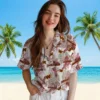 Washington Commanders Hawaiian Shirt - Tropical Leaves Burgundy White Aloha Shirt