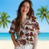 Washington Commanders Hawaiian Shirt - Tropical Plants Burgundy White Aloha Shirt