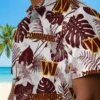 Washington Commanders Hawaiian Shirt - Tropical Plants Burgundy White Aloha Shirt