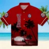 Washington Nationals Hawaiian Shirt - Beach Sunset Red Black Aloha Shirt