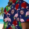 Washington Nationals Hawaiian Shirt - Flamingo Foliage Red Green Aloha Shirt