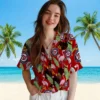 Washington Nationals Hawaiian Shirt - Flamingo Leaves Red Aloha Shirt