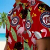 Washington Nationals Hawaiian Shirt - Flamingo Leaves Red Aloha Shirt