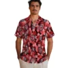 Washington Nationals Hawaiian Shirt - Floral Pineapple Red Aloha Shirt