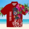 Washington Nationals Hawaiian Shirt - Floral Polynesian Red Aloha Shirt