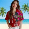 Washington Nationals Hawaiian Shirt - Floral Polynesian Red Aloha Shirt