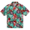 Washington Nationals Hawaiian Shirt - Custom Hibiscus Blossoms Red Aloha Shirt