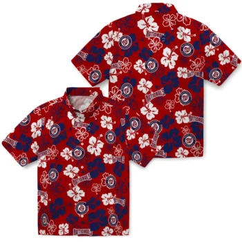 Washington Nationals Hawaiian Shirt - Tropical Floral Pattern Aloha Shirt
