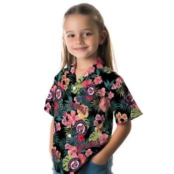 Washington Nationals Hawaiian Shirt - Personalized Hibiscus Paradise Aloha Shirt
