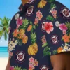 Washington Nationals Hawaiian Shirt - Hibiscus And Fruit Navy Blue Aloha Shirt