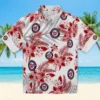 Washington Nationals Hawaiian Shirt - Hibiscus Palm Leaves Red White Aloha Shirt