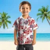 Washington Nationals Hawaiian Shirt - Hibiscus Palm Leaves Red White Aloha Shirt