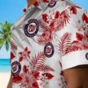 Washington Nationals Hawaiian Shirt - Hibiscus Palm Leaves Red White Aloha Shirt