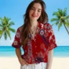 Washington Nationals Hawaiian Shirt - Hibiscus Print Red Aloha Shirt