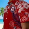 Washington Nationals Hawaiian Shirt - Hibiscus Print Red Aloha Shirt