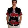 Washington Nationals Hawaiian Shirt - Hibiscus Stripe Red Black Aloha Shirt
