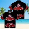 Washington Nationals Hawaiian Shirt - Hibiscus Stripe Red Black Aloha Shirt