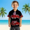 Washington Nationals Hawaiian Shirt - Hibiscus Stripe Red Black Aloha Shirt