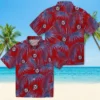 Washington Nationals Hawaiian Shirt - Leafy Palms Red Aloha Shirt