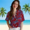 Washington Nationals Hawaiian Shirt - Leafy Palms Red Aloha Shirt