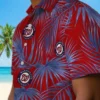 Washington Nationals Hawaiian Shirt - Leafy Palms Red Aloha Shirt