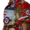 Washington Nationals Hawaiian Shirt - Palm Horizon Red Aloha Shirt