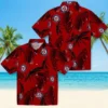 Washington Nationals Hawaiian Shirt - Palm Leaf Red Aloha Shirt