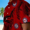 Washington Nationals Hawaiian Shirt - Palm Leaf Red Aloha Shirt