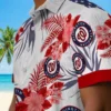 Washington Nationals Hawaiian Shirt - Patriotic Hibiscus Design Red White Aloha Shirt