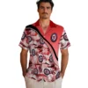 Washington Nationals Hawaiian Shirt - Sunset Palms Red White Aloha Shirt