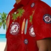 Washington Nationals Hawaiian Shirt - Surfboard Palm Red Aloha Shirt