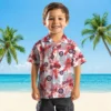 Washington Nationals Hawaiian Shirt - Tropical Leaves Red White Aloha Shirt