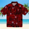 Washington Nationals Hawaiian Shirt - Tropical Patchwork Red Black Aloha Shirt