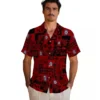 Washington Nationals Hawaiian Shirt - Tropical Patchwork Red Black Aloha Shirt