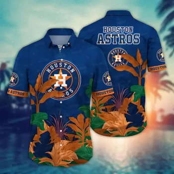 Houston Astros Tropical Leaves Hawaiian Shirt