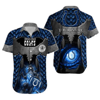 Personalized Indianapolis Colts Grid Iron Paradise Hawaiian Shirt