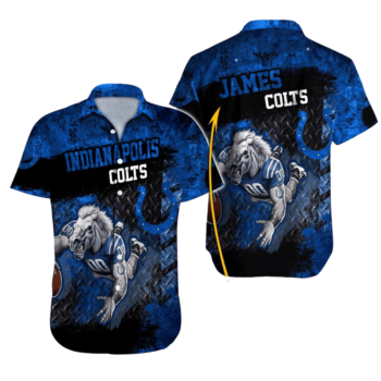 Personalized Indianapolis Colts Tropical Victory Aloha Shirt