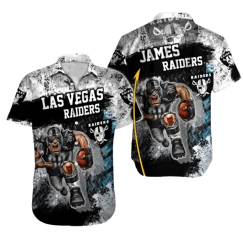 Personalized Las Vegas Raiders Grunge Blitz Hawaiian Shirt