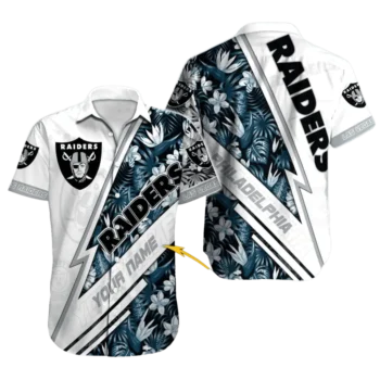 Personalized Las Vegas Raiders Lightning Tropic Hawaiian Shirt