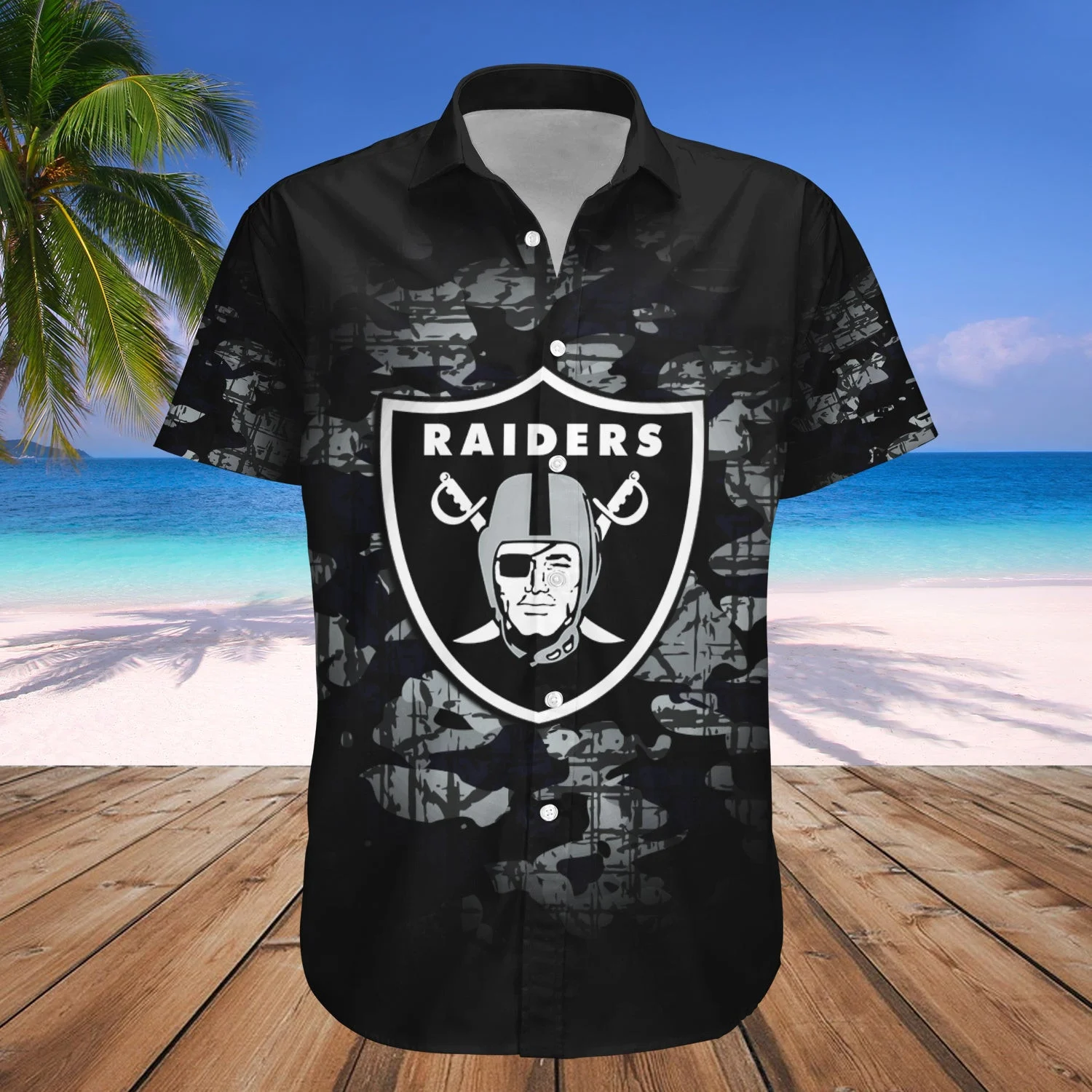 personalized-las-vegas-raiders-midnight-camo-hawaiian-shirt-front.webp
