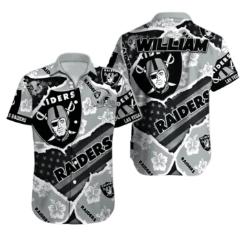 Personalized Las Vegas Raiders Patriotic Tropic Hawaiian Shirt