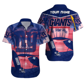 Personalized New York Giants Sunset Paradise Hawaiian Shirt