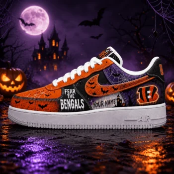 Cincinnati Bengals | Premium N.F.L Fear The Team Halloween AF1 Sneakers