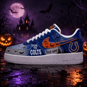 Indianapolis Colts | Premium N.F.L Fear The Team Halloween AF1 Sneakers