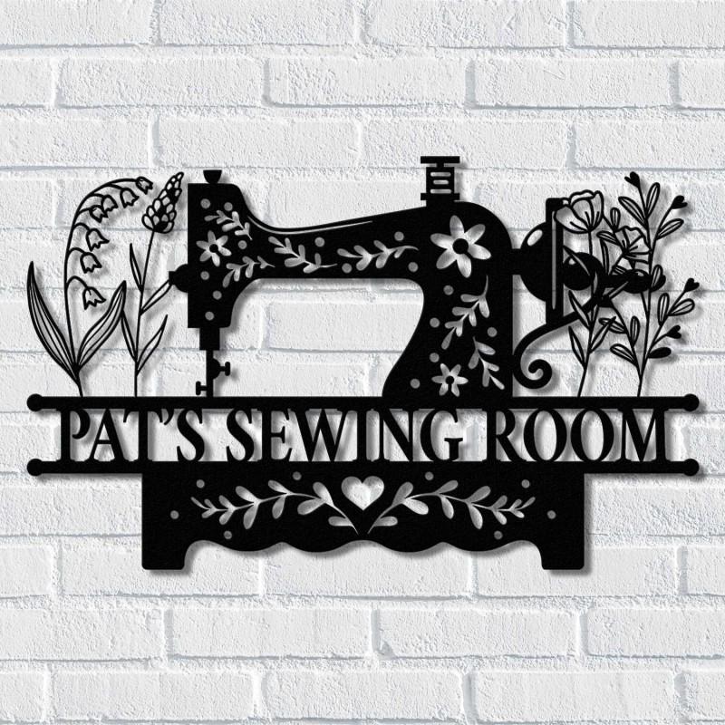 Custom Sewing Machine Metal Sign, Personalized Sewing Room, Sewing ...