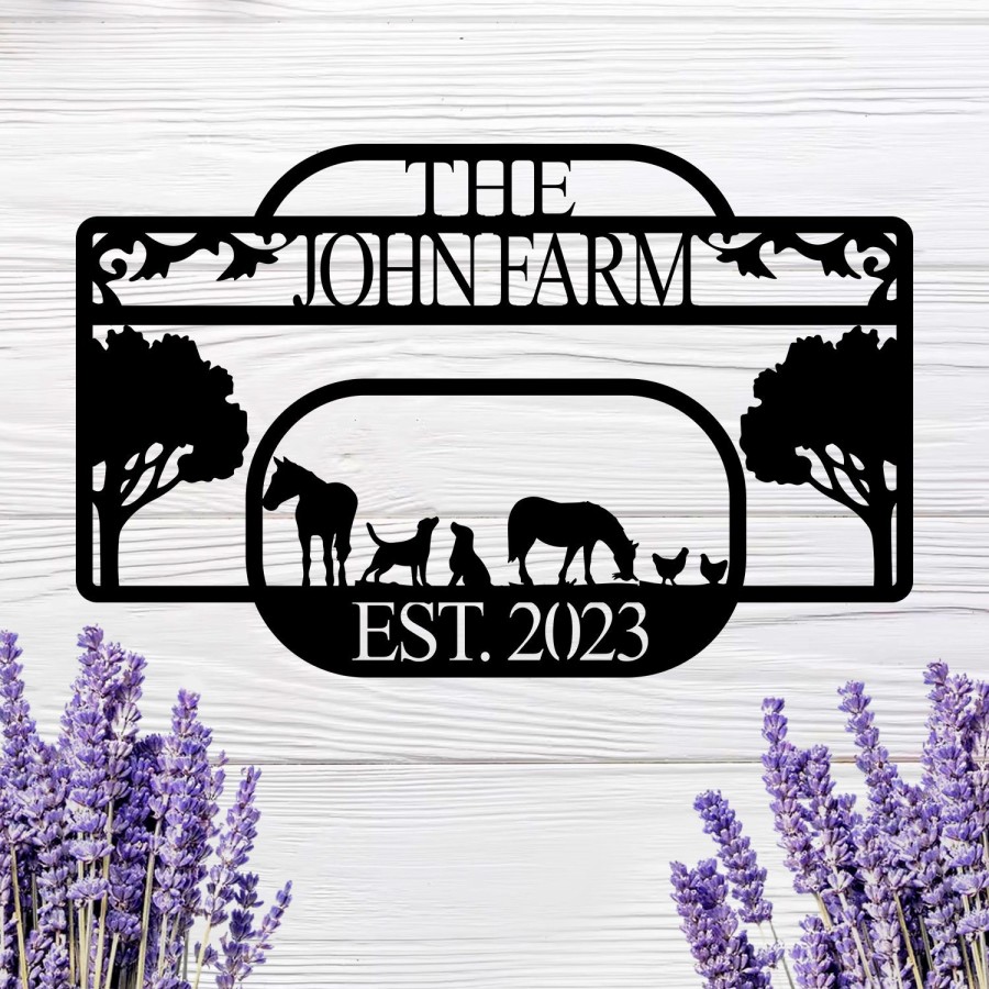 Personalized Metal Farm Sign, Farm Animals, Custom Farm Metal Sign ...