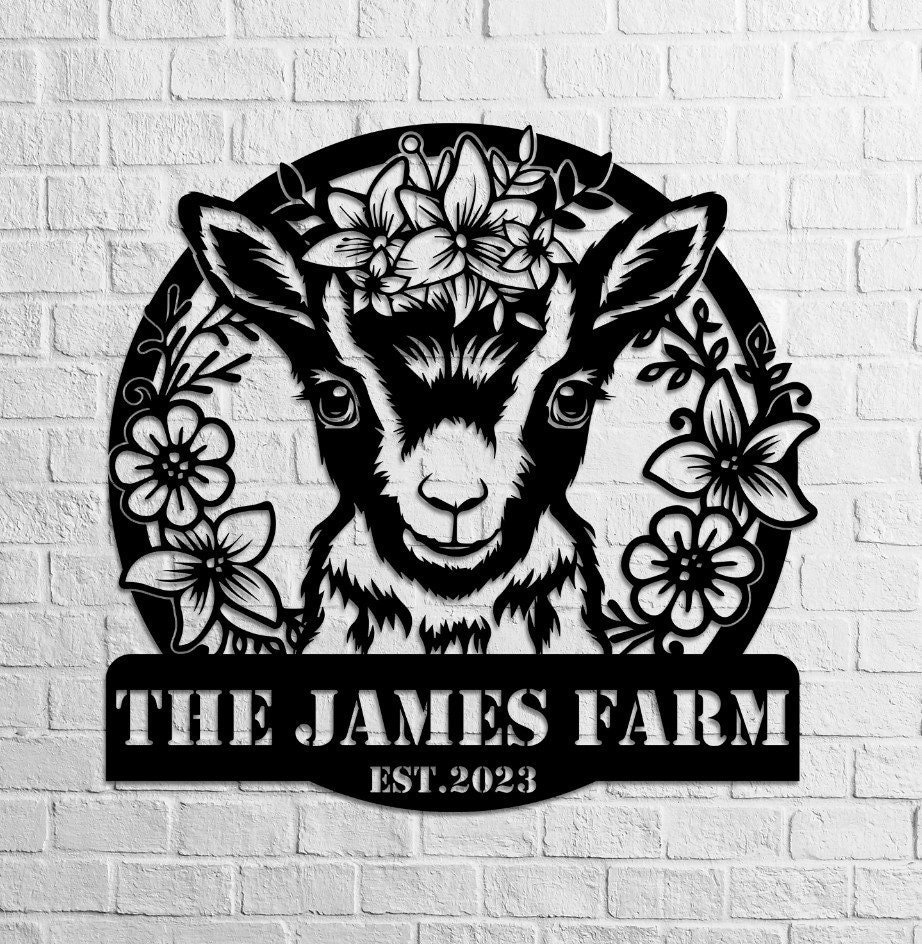 Custom Goat Metal Sign, Farmhouse Decor, Goat Farm Sign, Personalized ...