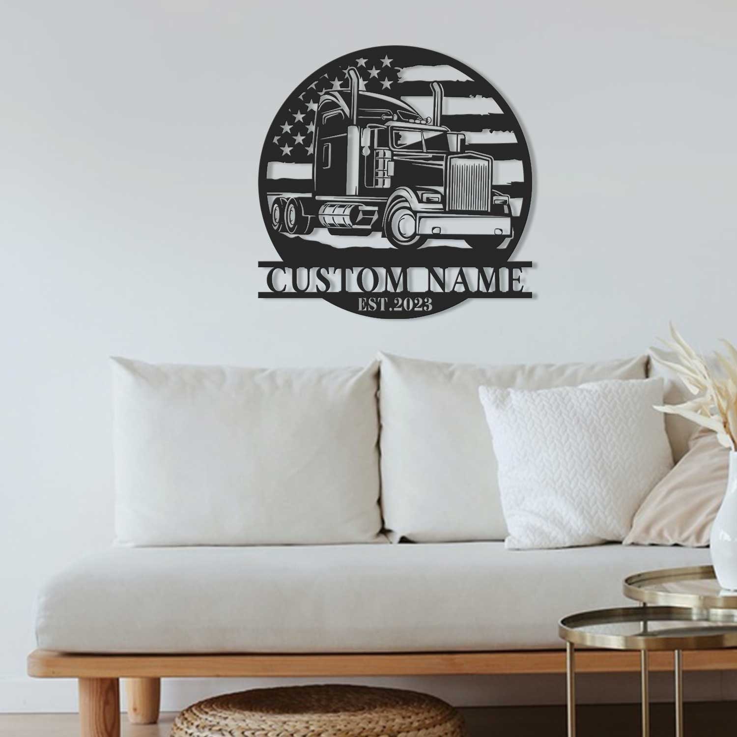 Personalized Semi Truck Wall Metal Art - Custom Semi Truck - Metal Wall ...