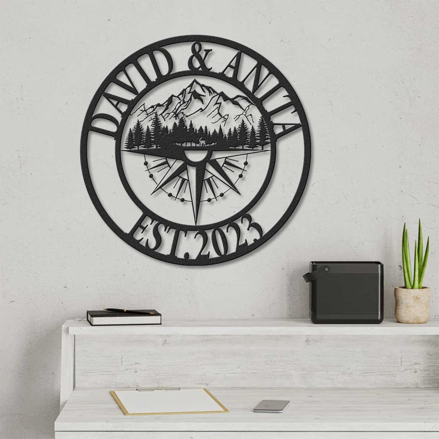 Custom Metal Compass Nautical Decor Personalized Compass Metal Sign Compass Sign Compass 3147