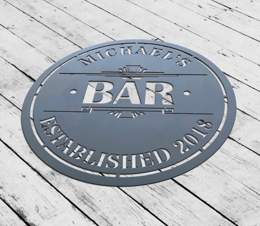 Custom Bar Sign, Personalized Bar Metal Wall Art, Bar Decor, Custom Pub ...